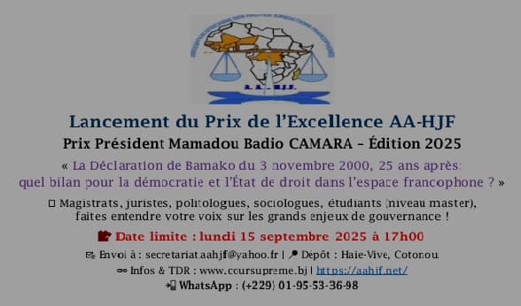 Lancement du Prix de l'Excellence de l’AA-HJF : « Prix Président Mamadou Badio CAMARA »